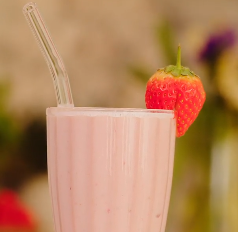 Batido de Pêssego, Líchia e Morango (Vegano)